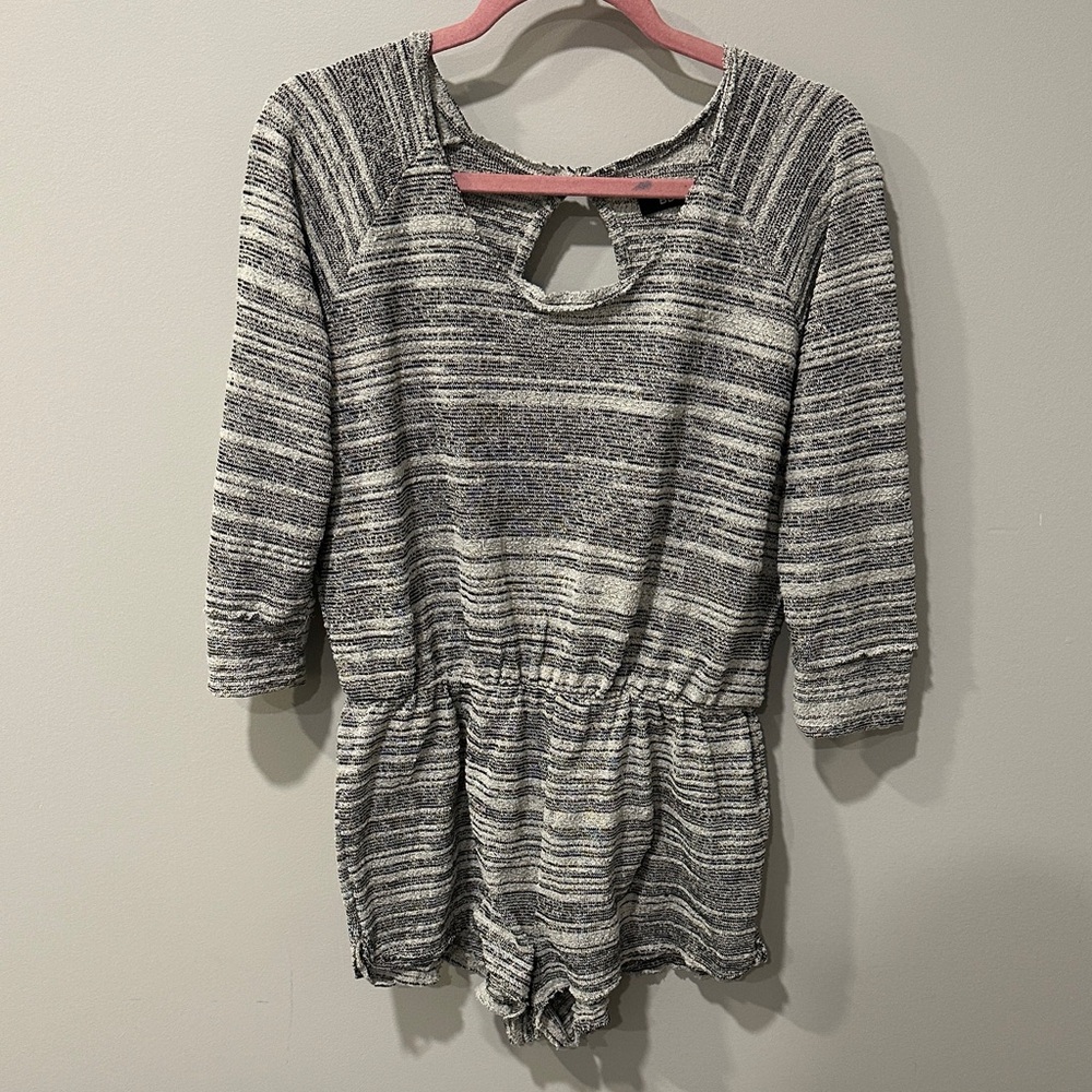 BDG Black and White Striped Jumpsuit